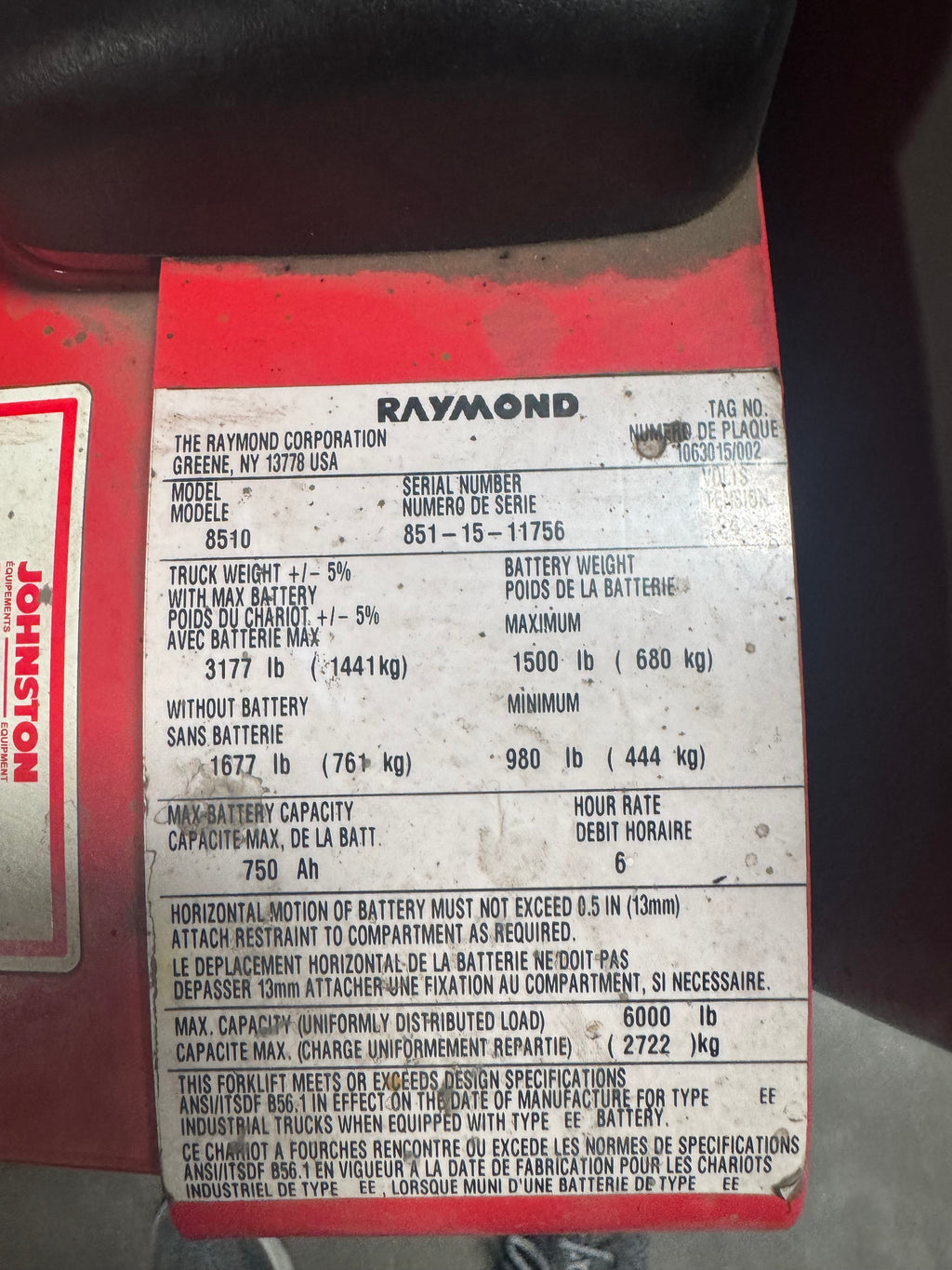 Raymond 8510 Pallet Jack