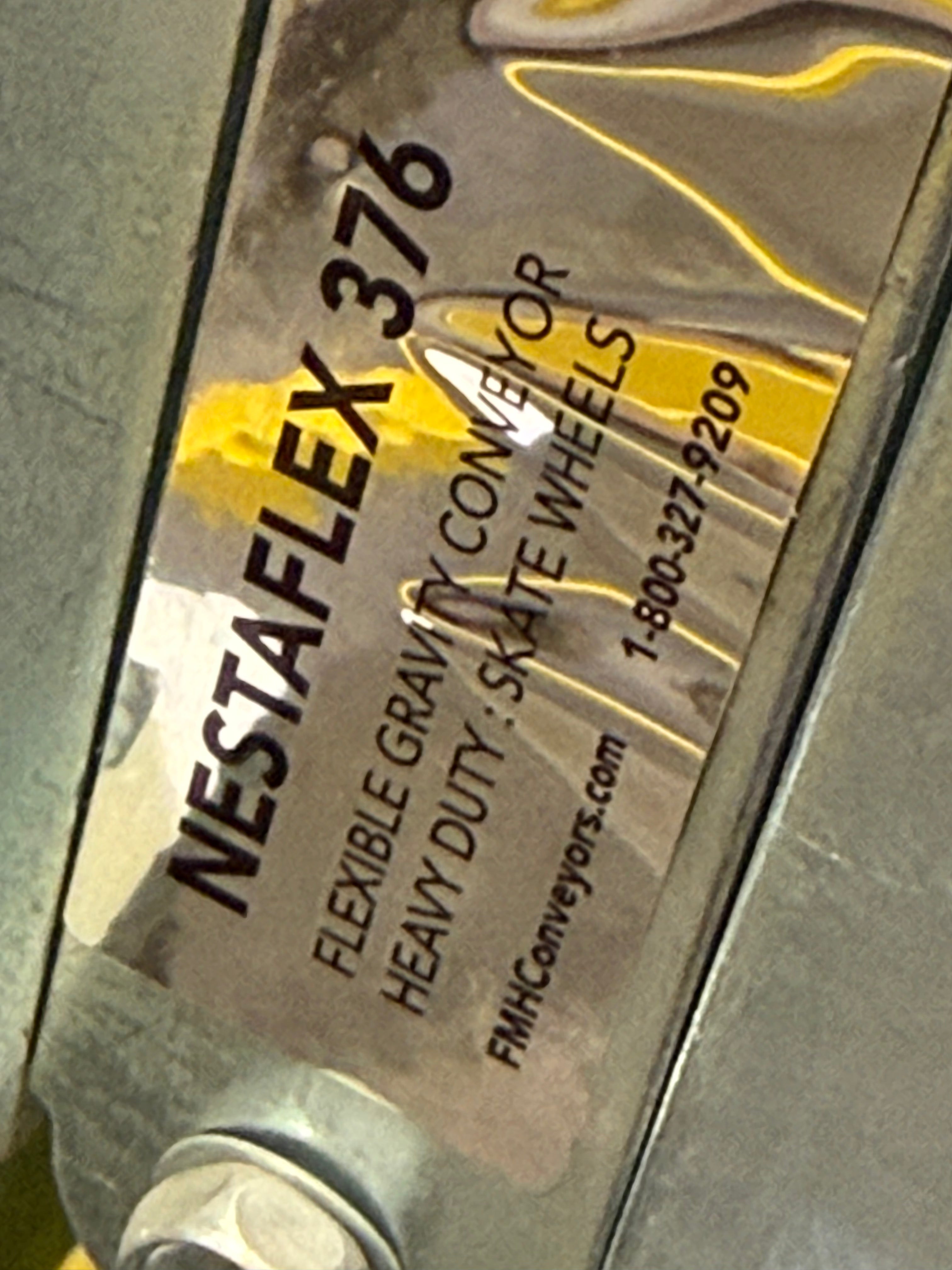 NestaFlex 376 flexible gravity conveyor – collapsed compact storage position